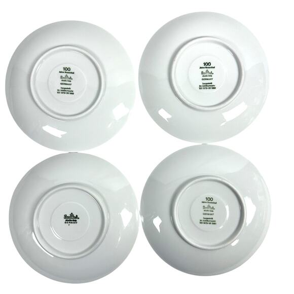 Rosenthal Romance White Studio Linie Bjorn Wiinblad 6" Cup Saucers-Set of 4 - Picture 3 of 5
